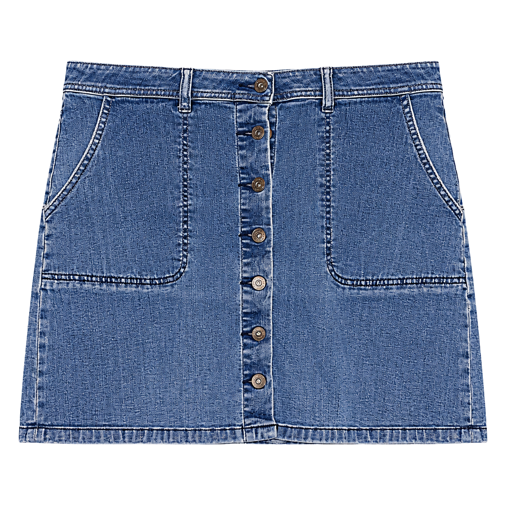 Tears by Vince Camuto Denim Mini Skirt Size 31/12 Button Front Blue Wash 1