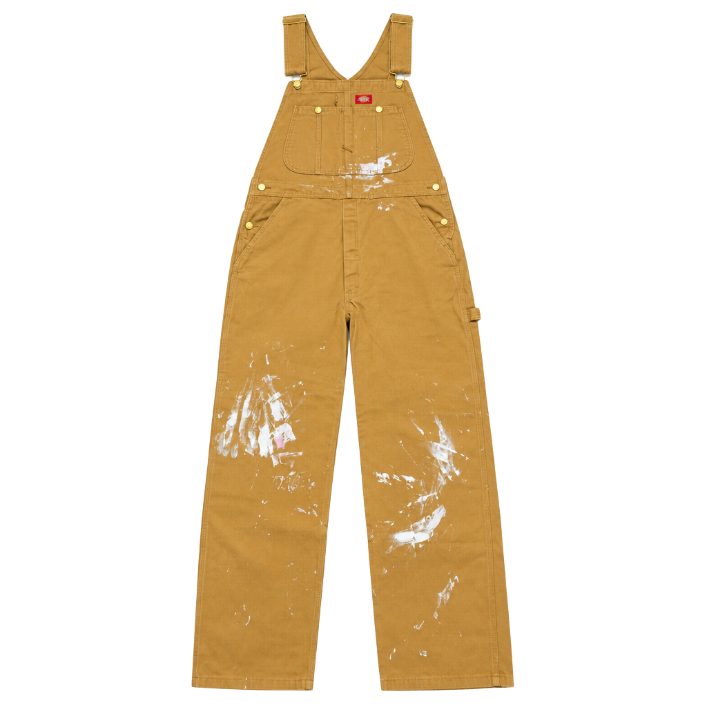 Essential Vintage Dickies Brown Canvas Bib Overalls 36x30 Workwear 1