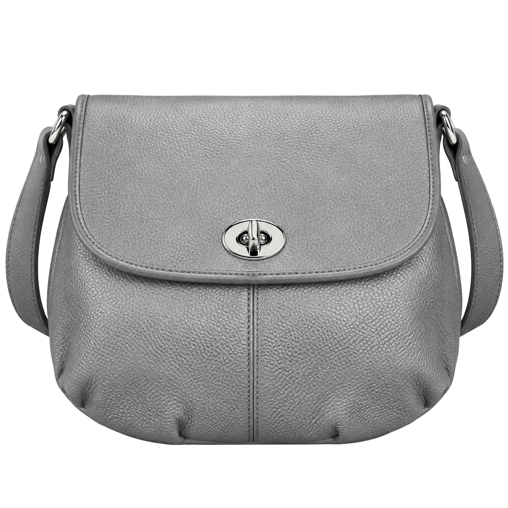 Essential Vintage Coach Metallic Leather Flap Shoulder Bag Silver 1