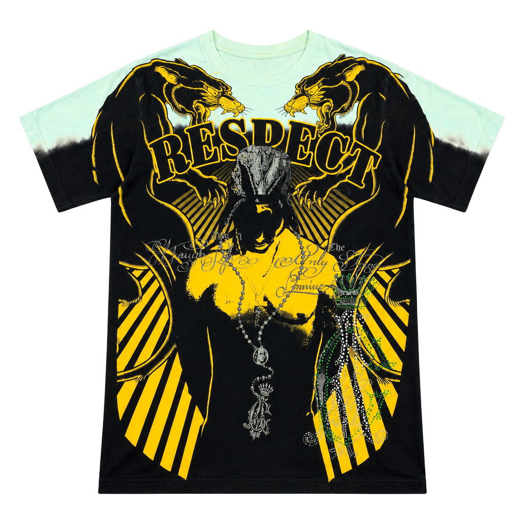 Essential Vintage Y2K Christian Audigier Tupac T-Shirt XL Black 1
