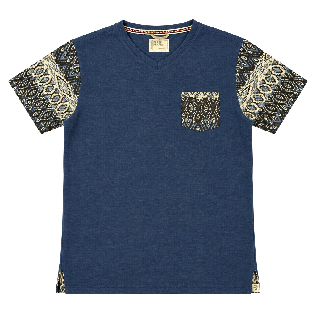 Essential Free Planet T-Shirt Size X-Large Blue Printed Pocket 1