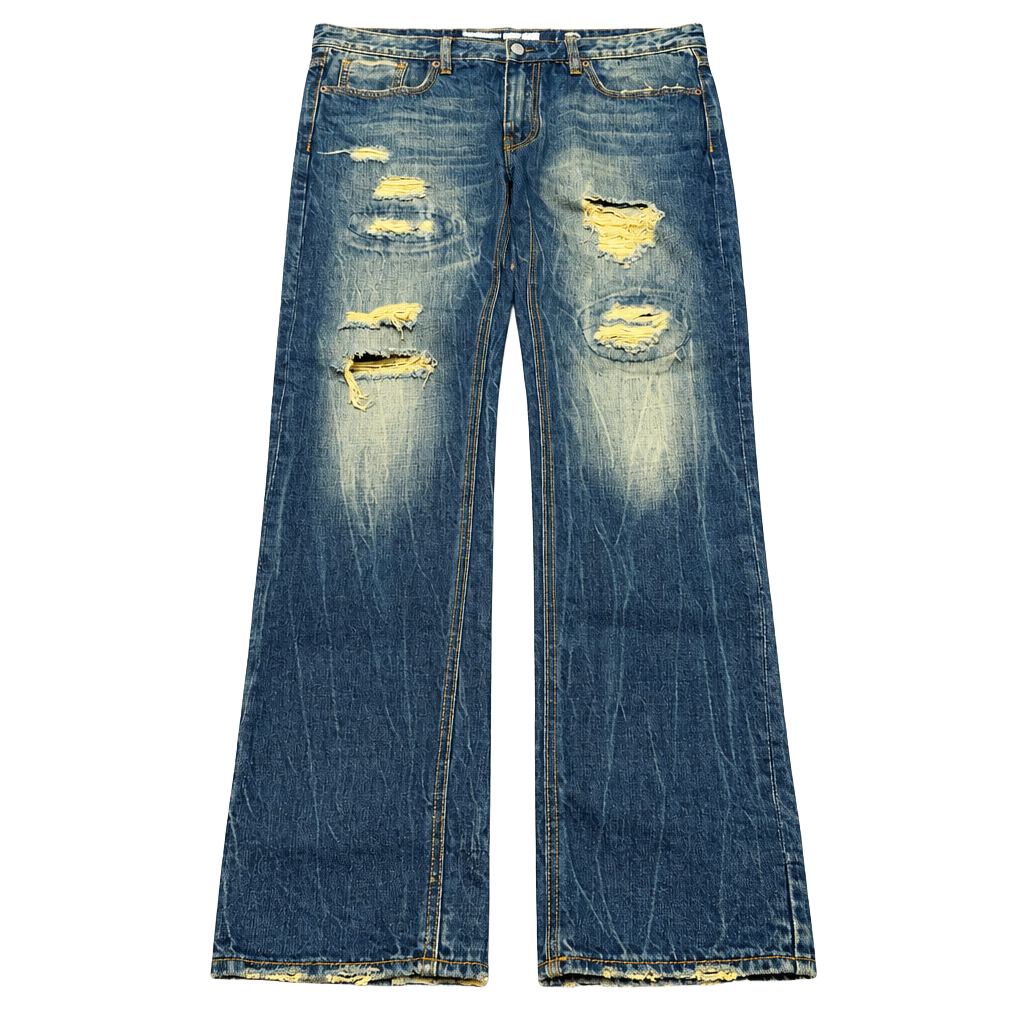 Billionaire Boys Club Distressed Dark Wash Denim Jeans Size 34x33 Designer Y2K 1