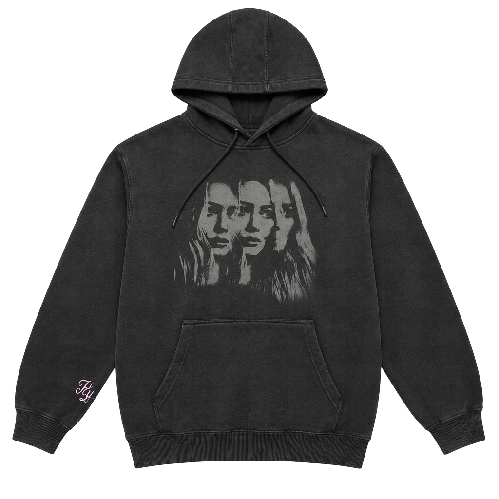 Hilary Duff Black Hoodie Medium Graphic Print 1