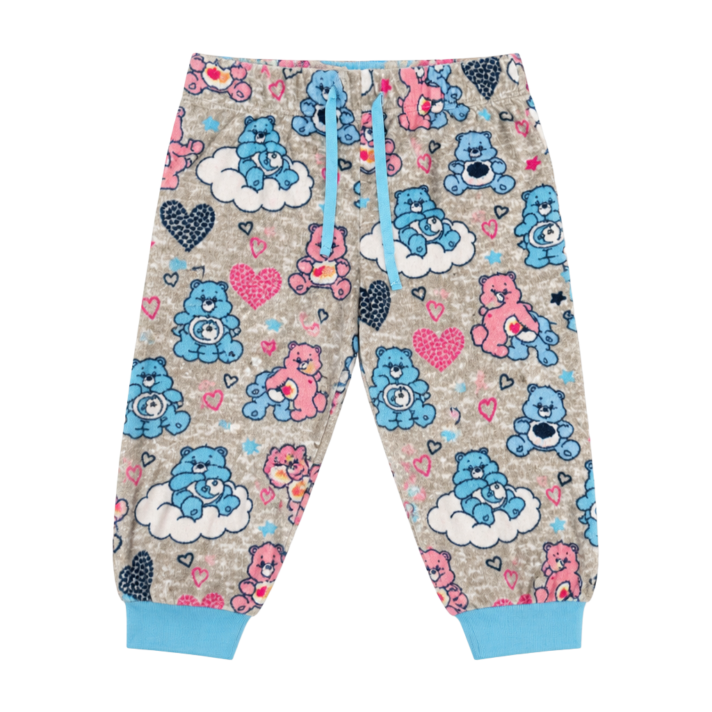 Care Bears Gray Print Fleece Cuffed Pajama Pants Size M 8-10 1
