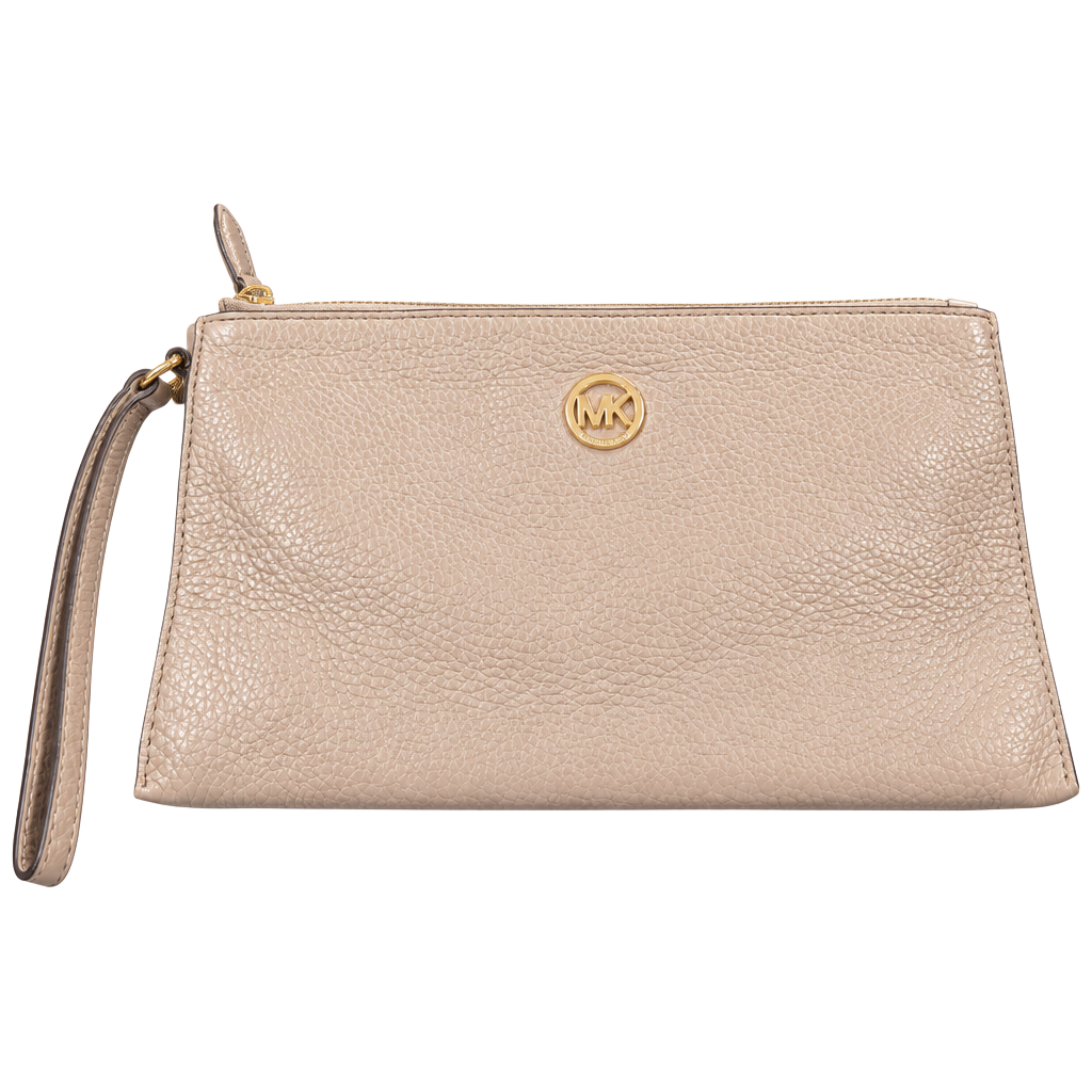 Michael Kors Leather Wristlet Taupe 1