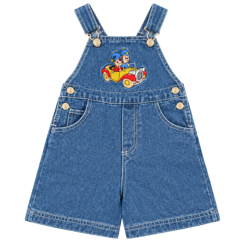 Fashion Zone Denim Overalls Shorts Size 4T Embroidered Car 1