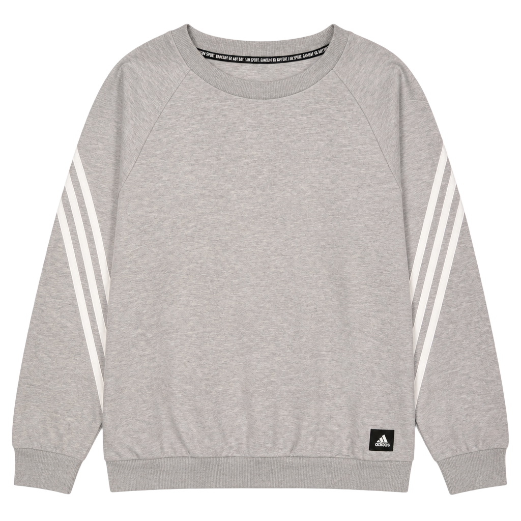 Adidas 3-Stripes Gray Crewneck Sweatshirt Size L 1