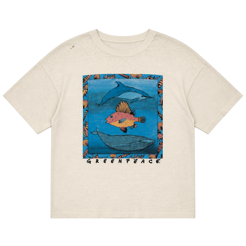 Greenpeace Vintage Ocean Graphic T-Shirt Size L 1