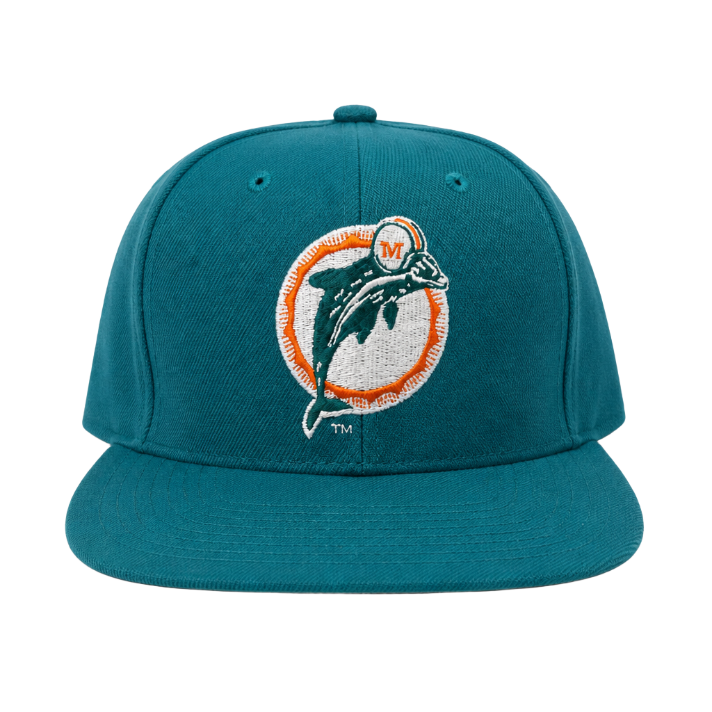 Image NFL Miami Dolphins Vintage Snapback Hat One Size Aqua Green 1