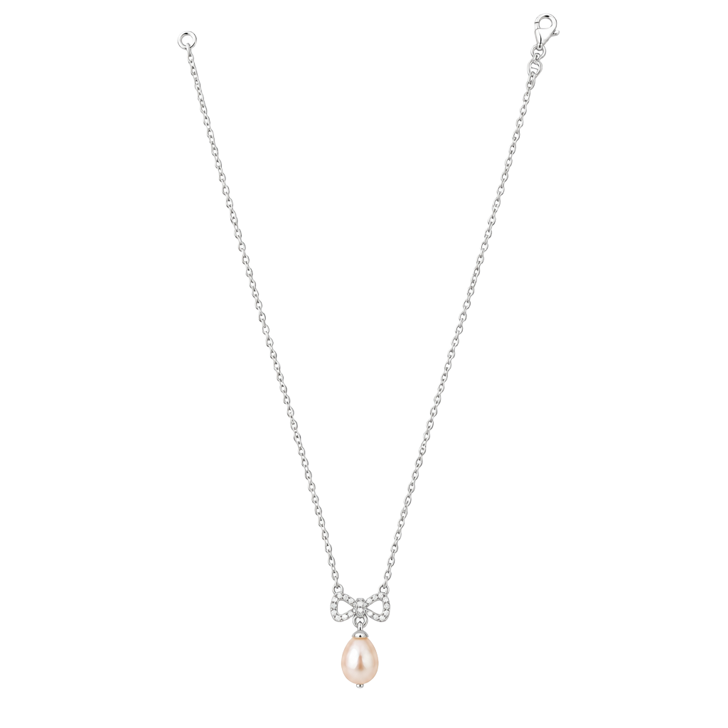 Honora Sterling Silver Pearl Bow Necklace 1
