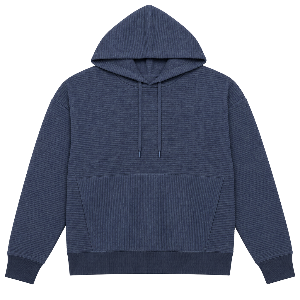 DSG Hoodie Size XL Blue Ribbed Pullover Sweatshirt 1