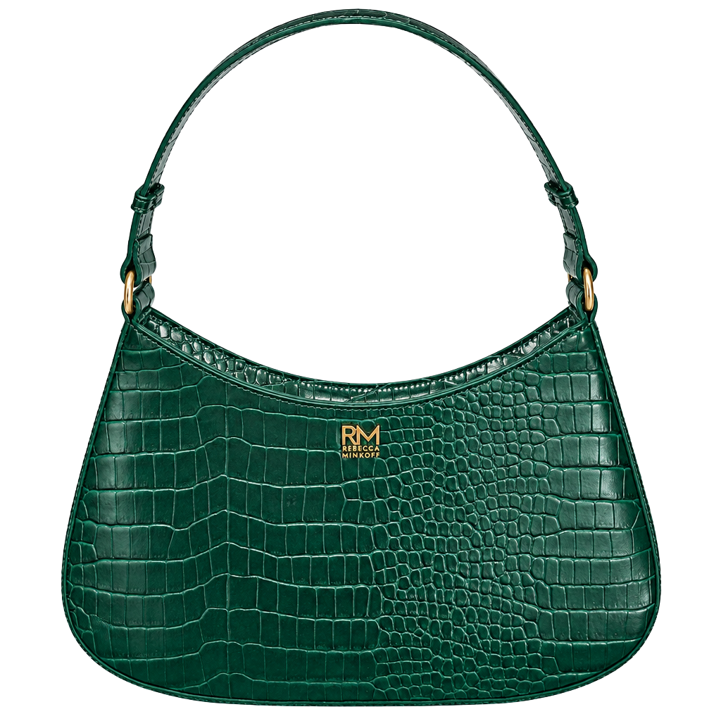 Rebecca Minkoff Green Croc Embossed Shoulder Bag 1