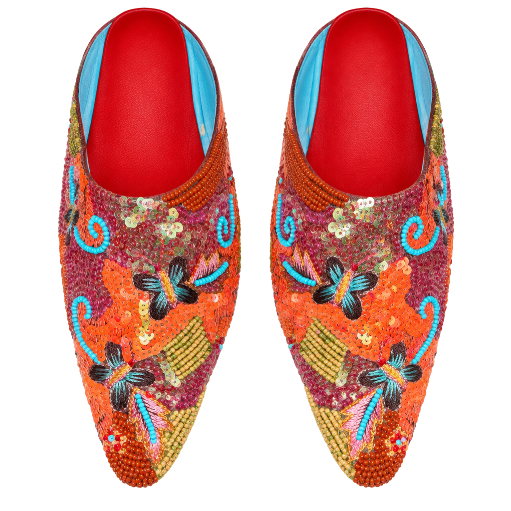 Very Vintage Bradley Levin style y2k Beaded Sequin Heels Mules size 37 1