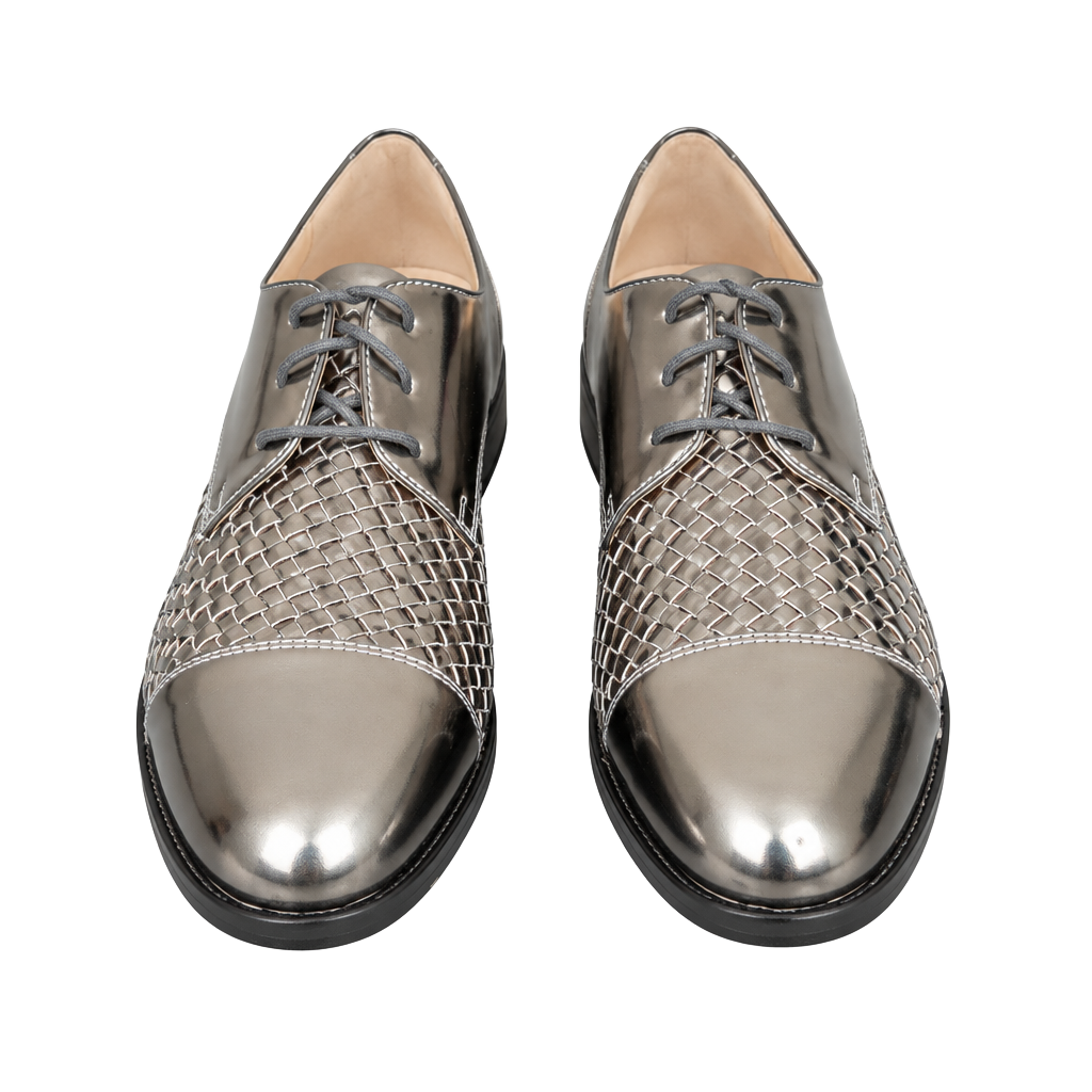 Cole Haan Woven Silver Oxford Shoes Size 7.5 1