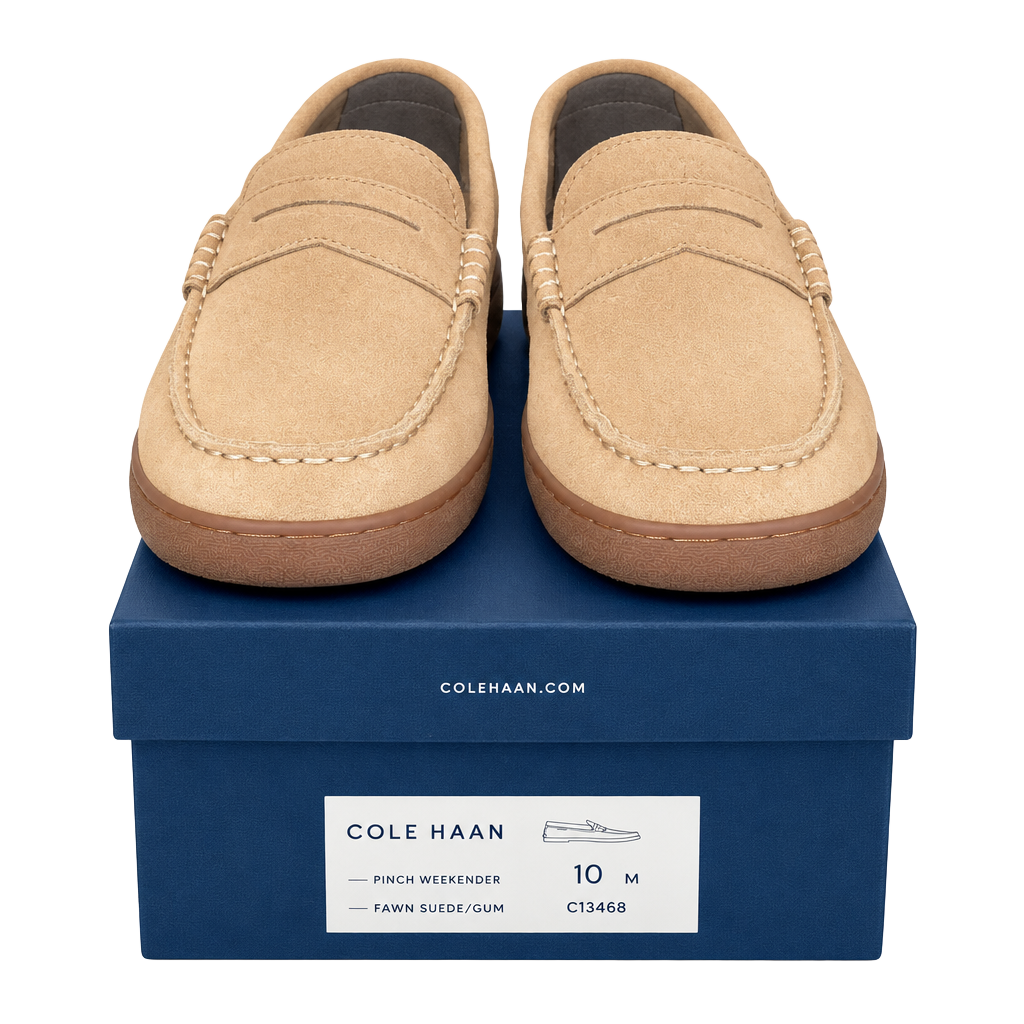 Cole Haan Pinch Weekender Size 10 M Taupe Suede Loafers 1