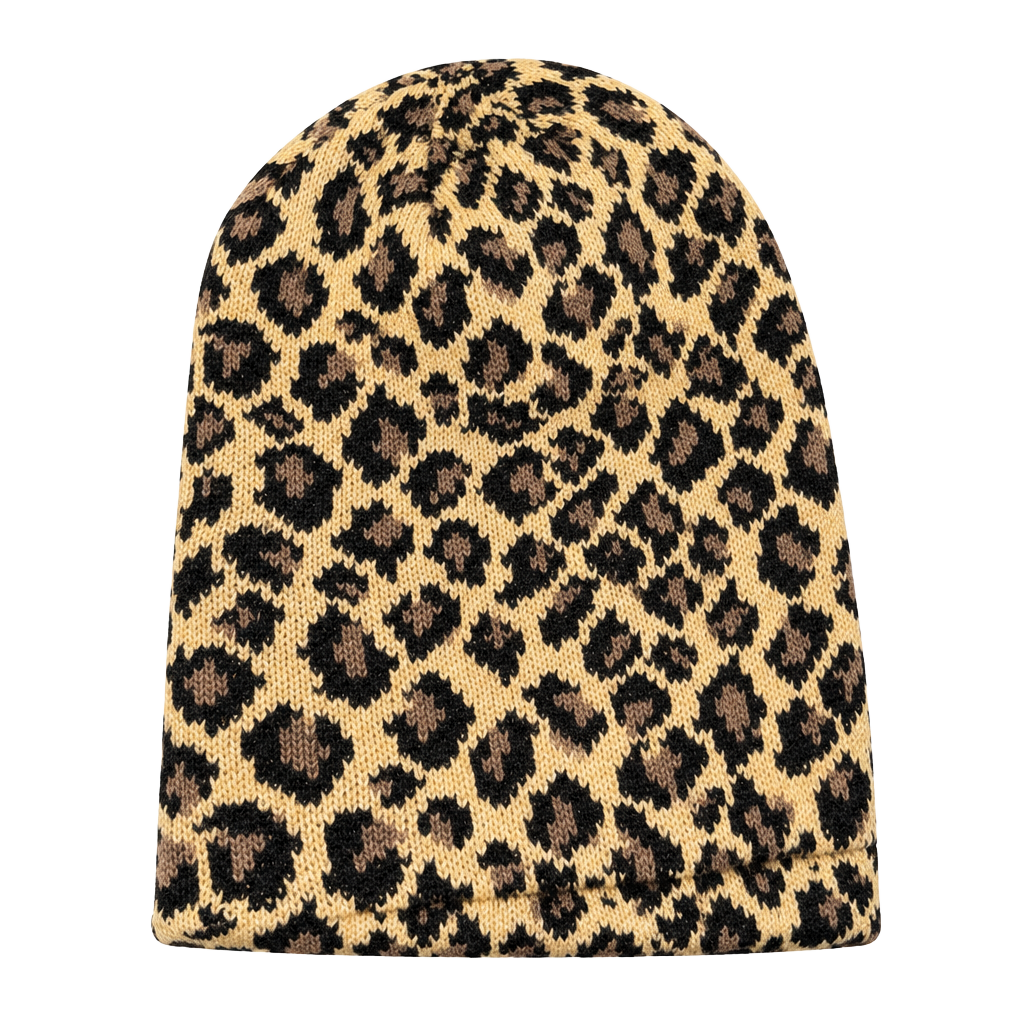 Leopard Print Knit Beanie Hat 1