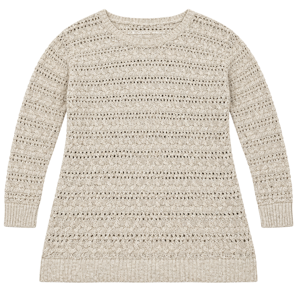 Inc International Concepts Sweater Size L Beige Open Knit 1