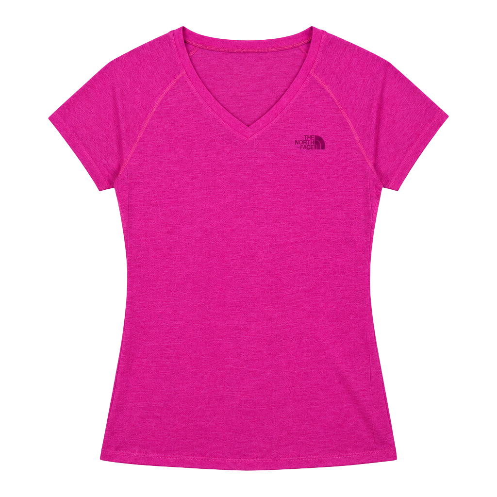 The North Face Reaxion Amp V-Neck Size M Pink Shirt 1