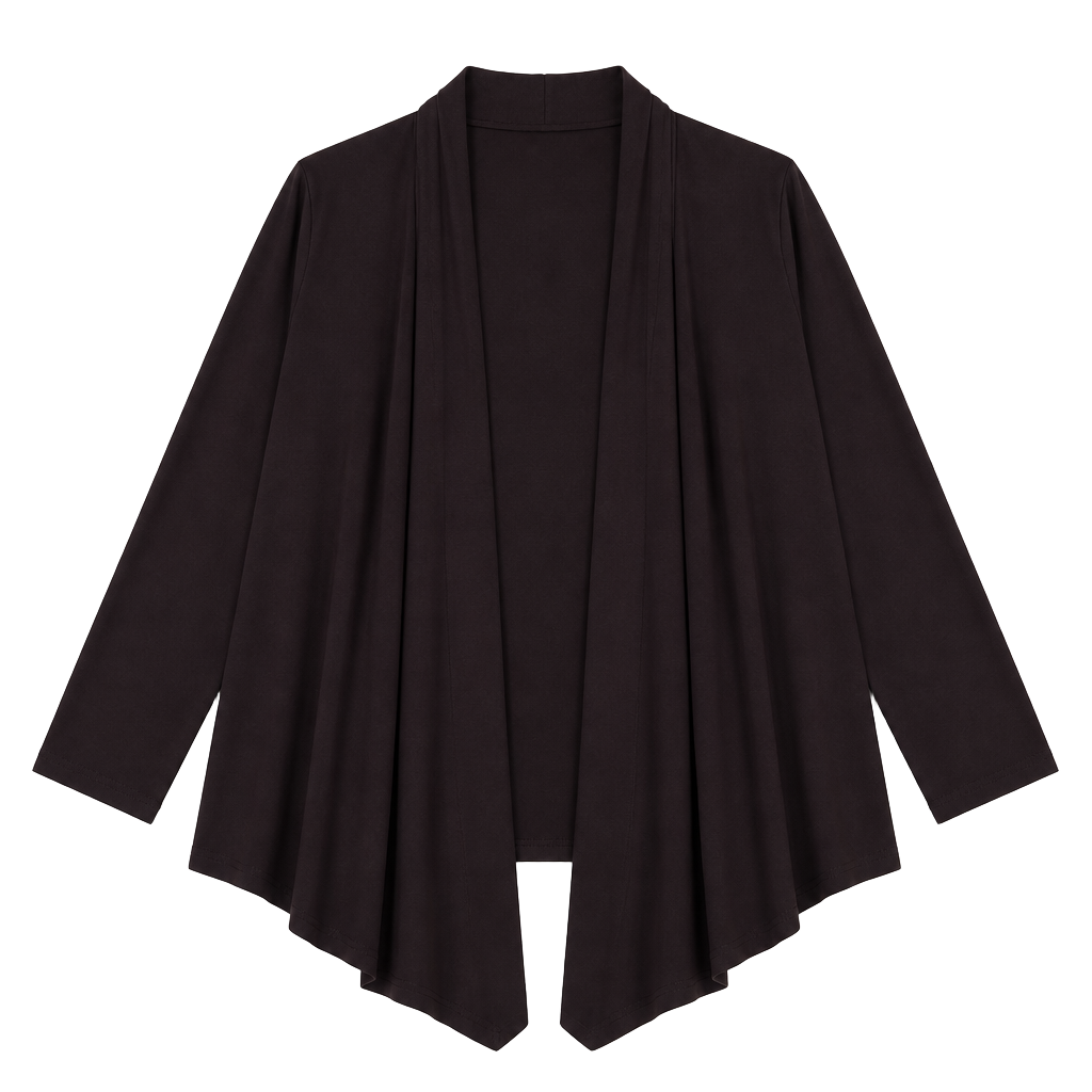 S•M•L Azules Long Sleeve Open Front Drape Cardigan mocha 1
