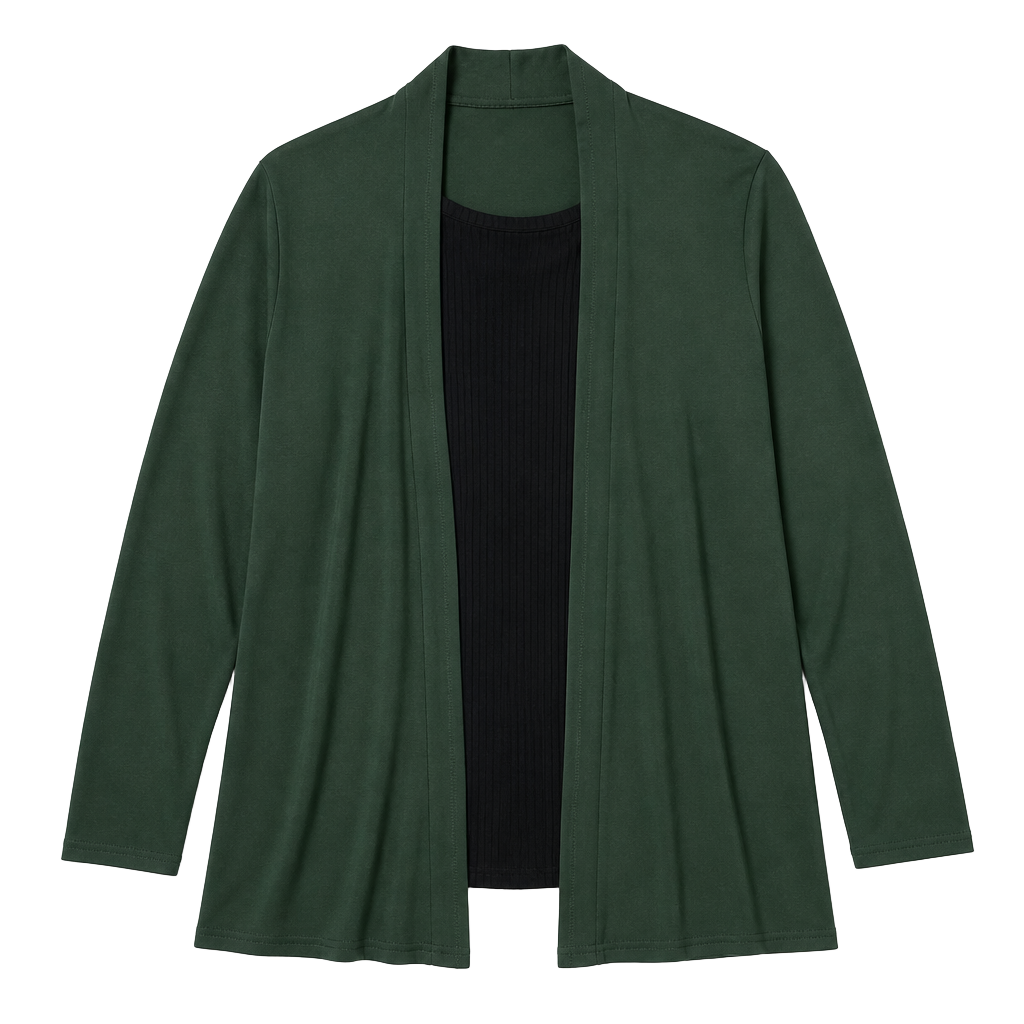 S•M•L•XL Azules Lightweight Long Sleeve Open Front Cardigan in dark Olive 1