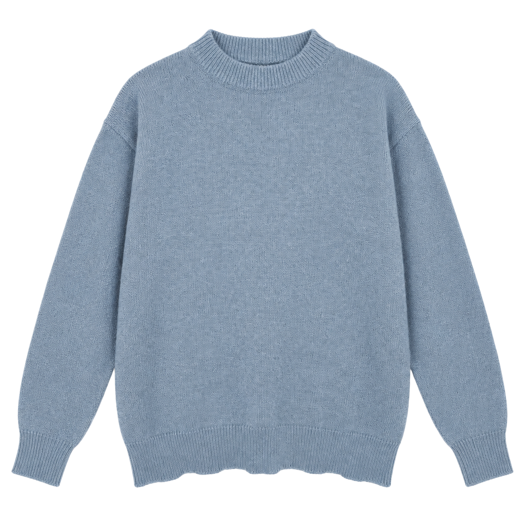 Zara Casual Cosy Oversized Crewneck Knit Sweater in Periwinkle Blue Women's Size XXL 1