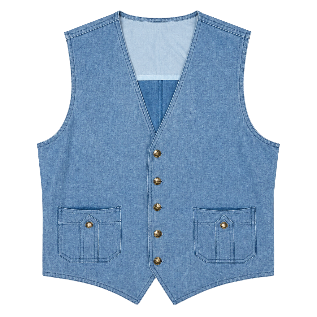 Vintage 1970s "Separate-Lees by Lee" Blue Denim Tailored Vest 1