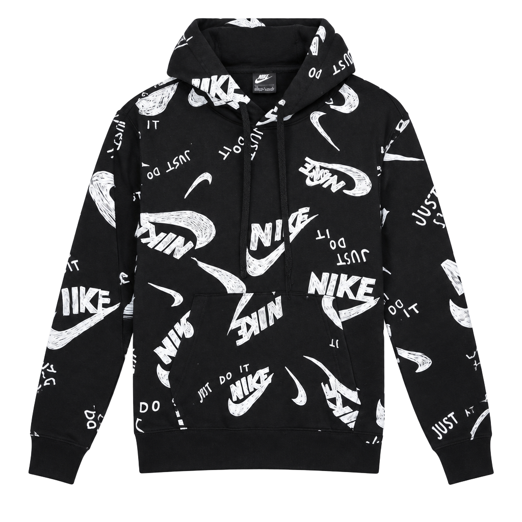 Nike Sportswear Club Men's All-Over Print "Scribble" Pullover Hoodie size small 1