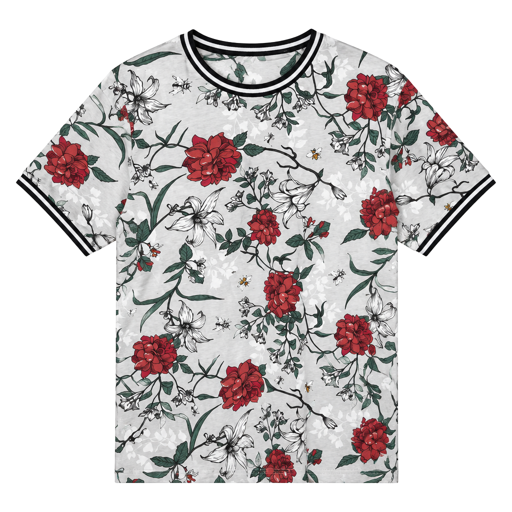 Vintage Fresh Prince of Bel-Air Floral Ringer T-Shirt XL 1
