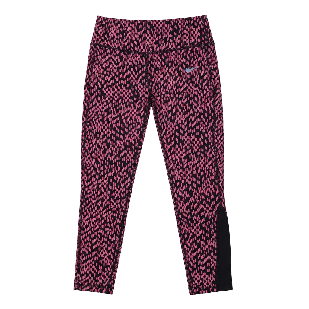 Nike Women's Dri-Fit Relay Running Capri Leggings Pink Reptile Animal Print Mesh 1