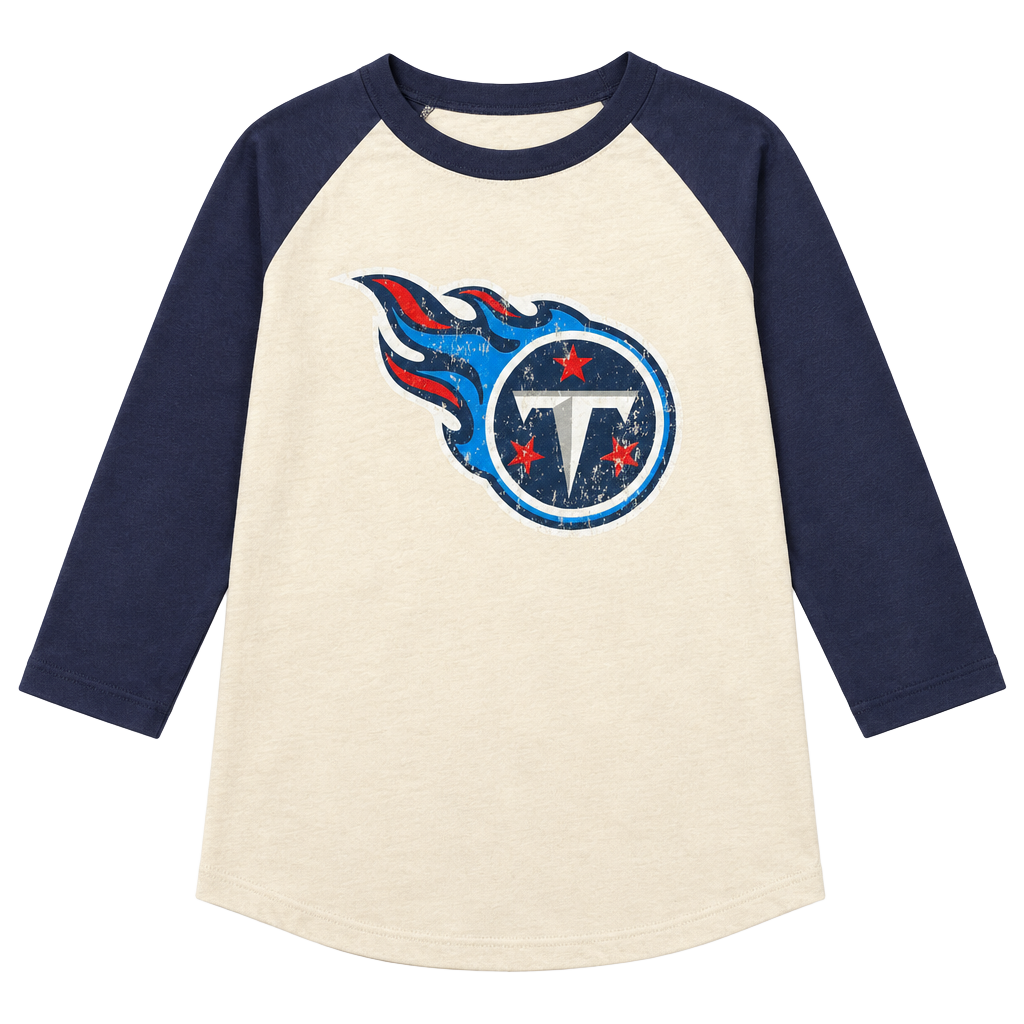 Majestic Threads Tennessee Titans Jones 2 Size 2XL Raglan 3/4 Sleeve T-Shirt 1
