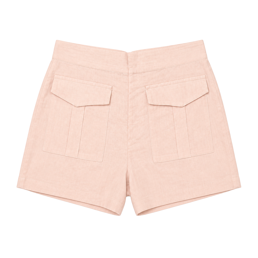 Dee Elly Pink Linen Shorts 1