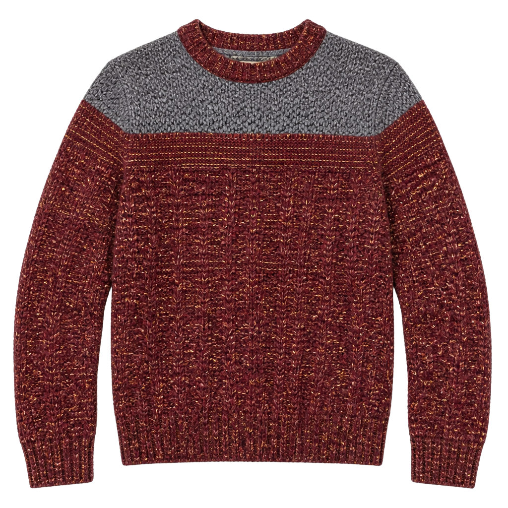 Fieldmaster V-Neck Sweater Size S Red Melange Ribbed Knit USA Made 1