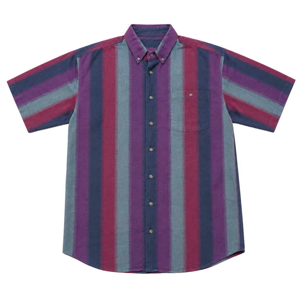 Kikomo Button-Down Shirt Size L Multicolor Striped Cotton 1