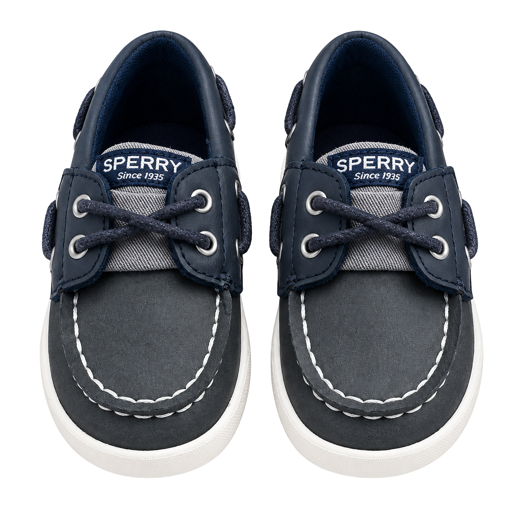 Sperry Cruise Boat Junior Boat Shoes Navy Gray 1
