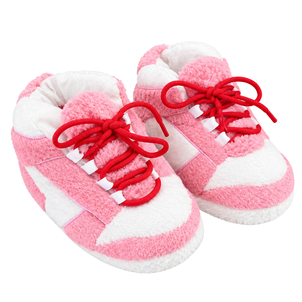 Nike Dunk Style Fuzzy Sneaker Slippers Pink White 1