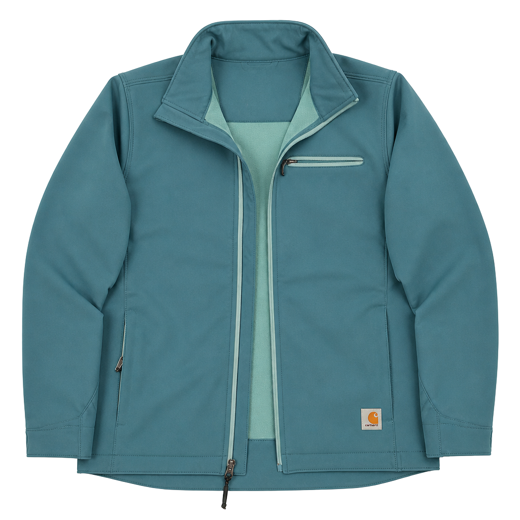 Carhartt Crowley Soft Shell Jacket Size M (8/10) Blue Fleece Lined 1