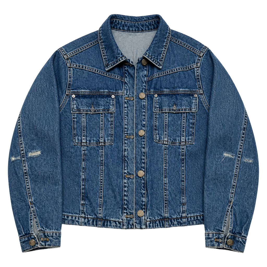 We The Free Jade Denim Jacket Size L Blue Cotton Distressed 1