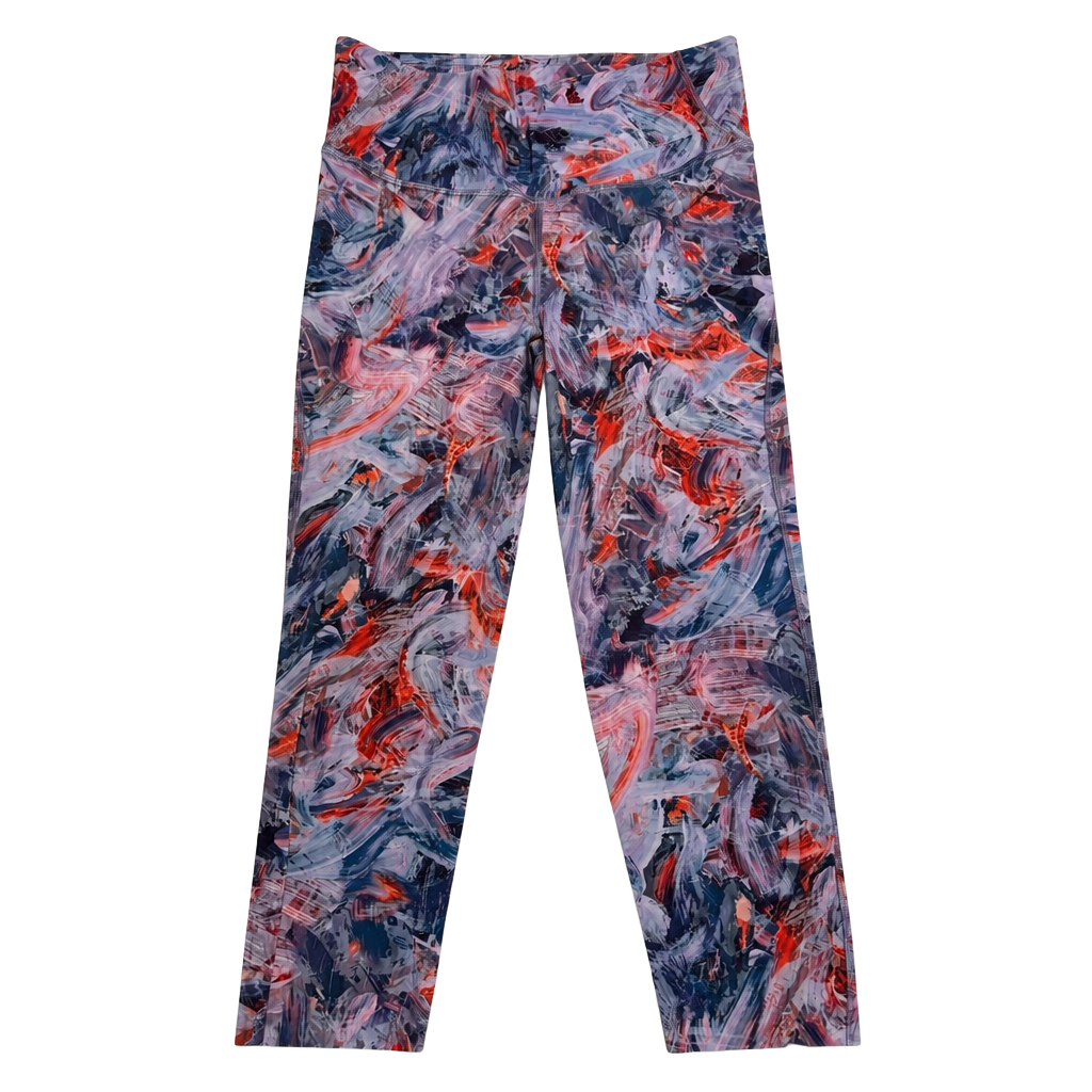 Lululemon Base Pace High-Rise Crop Size 8 Brushstroke Print Leggings 1