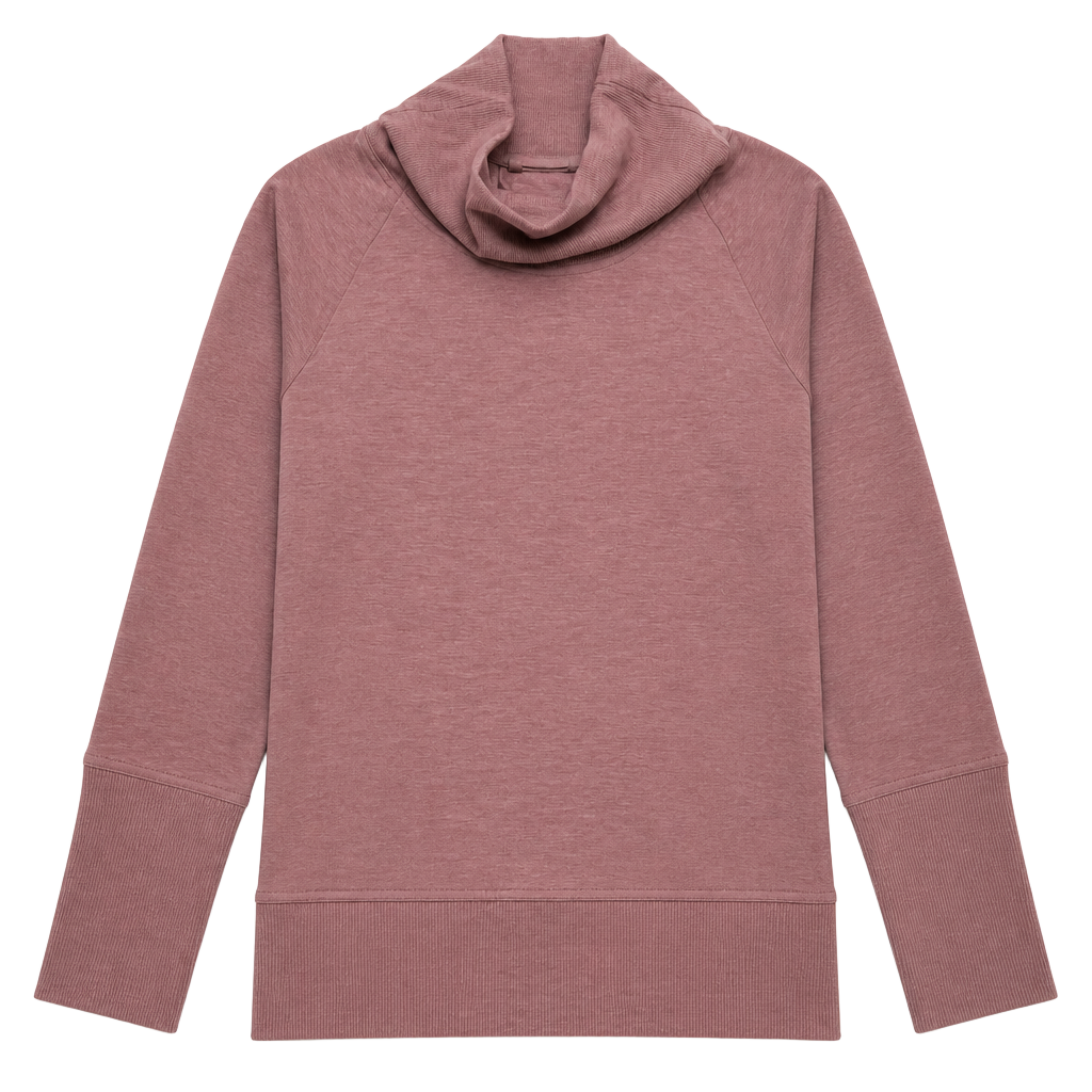Lululemon Cowl Neck Pullover Sweatshirt Pink Heathered 1