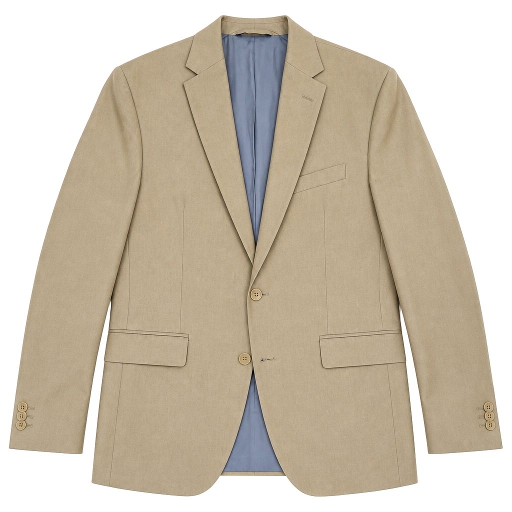 Men's Beige Two-Button Blazer Jacket 1