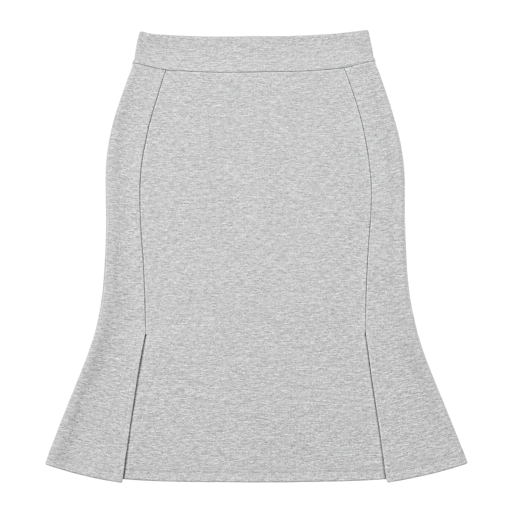Urban Coco Skirt Size L Gray Midi Mermaid Split Hem 1
