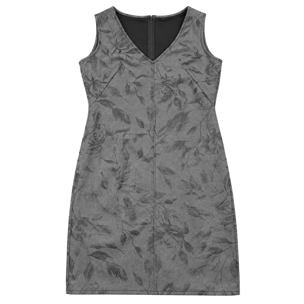 White House Black Market SL Vneck Suede Dress Size 2 Inkling Foil Asphalt 1