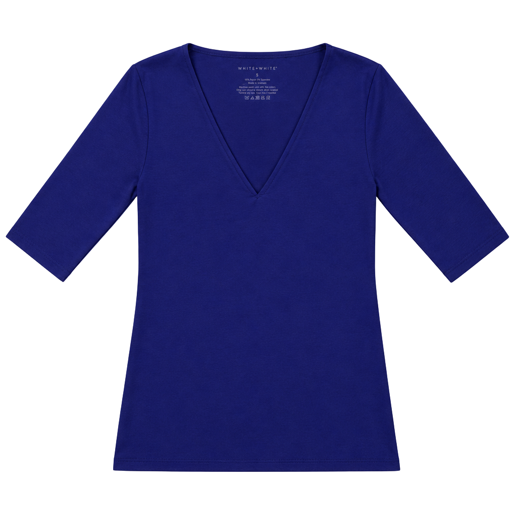 White House Black Market WHBMFORME Half Sleeve Top Size S Midnight Indigo 1