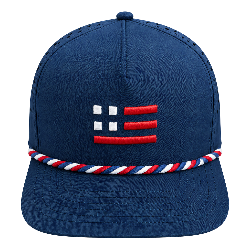 Red State Golf Hat Navy Blue Rope Snapback 1