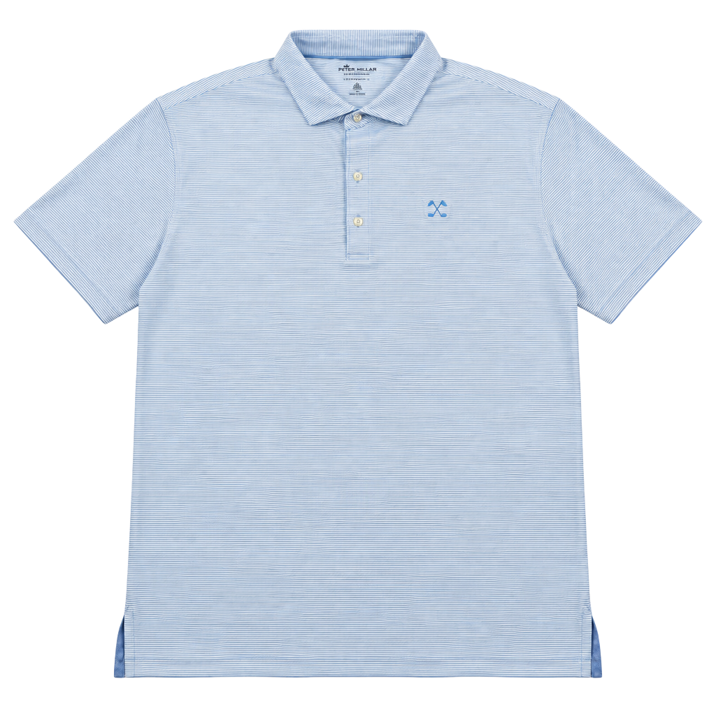 Johnnie-O Lyndonn Performance Polo Men’s XXL Blue White Stripe Golf UPF 50 1