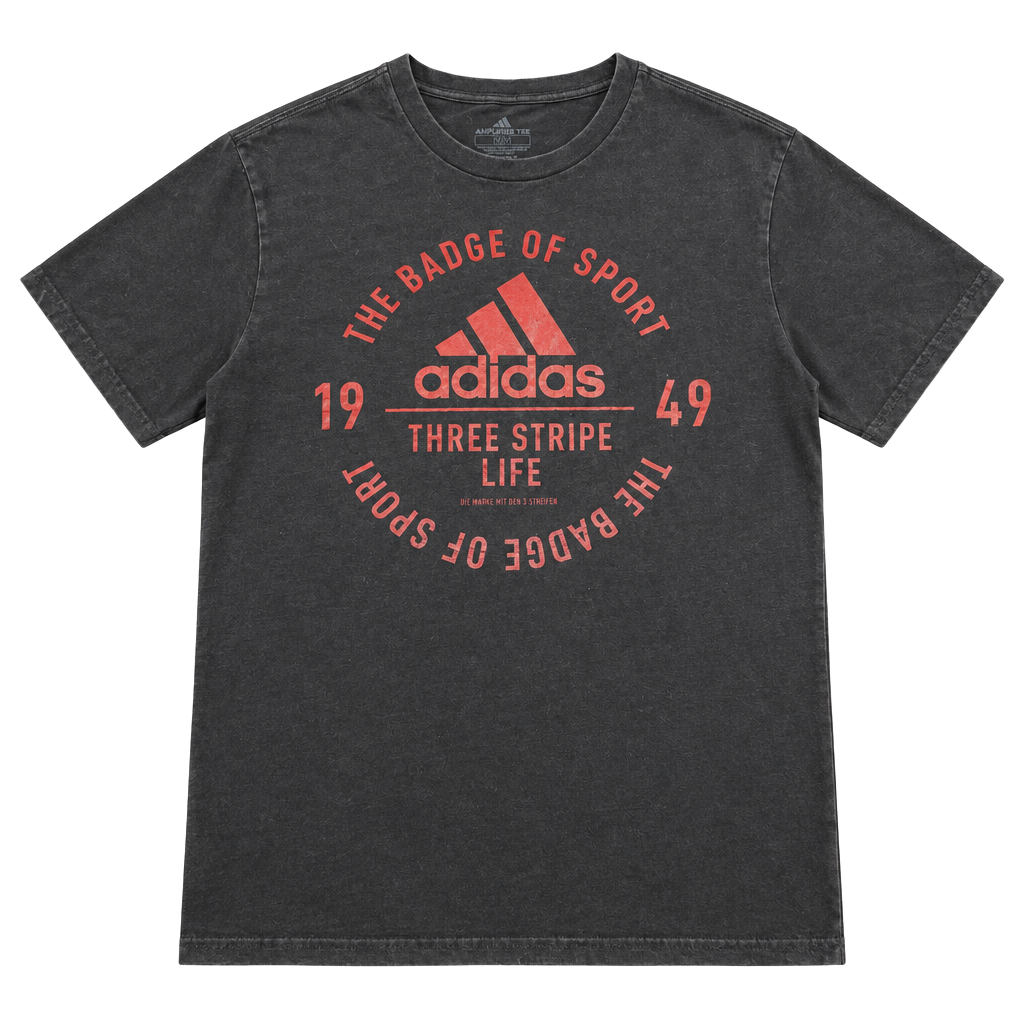 Adidas Amplifier Tee Men's Medium Black Red Badge of Sport Graphic T-Shirt 1