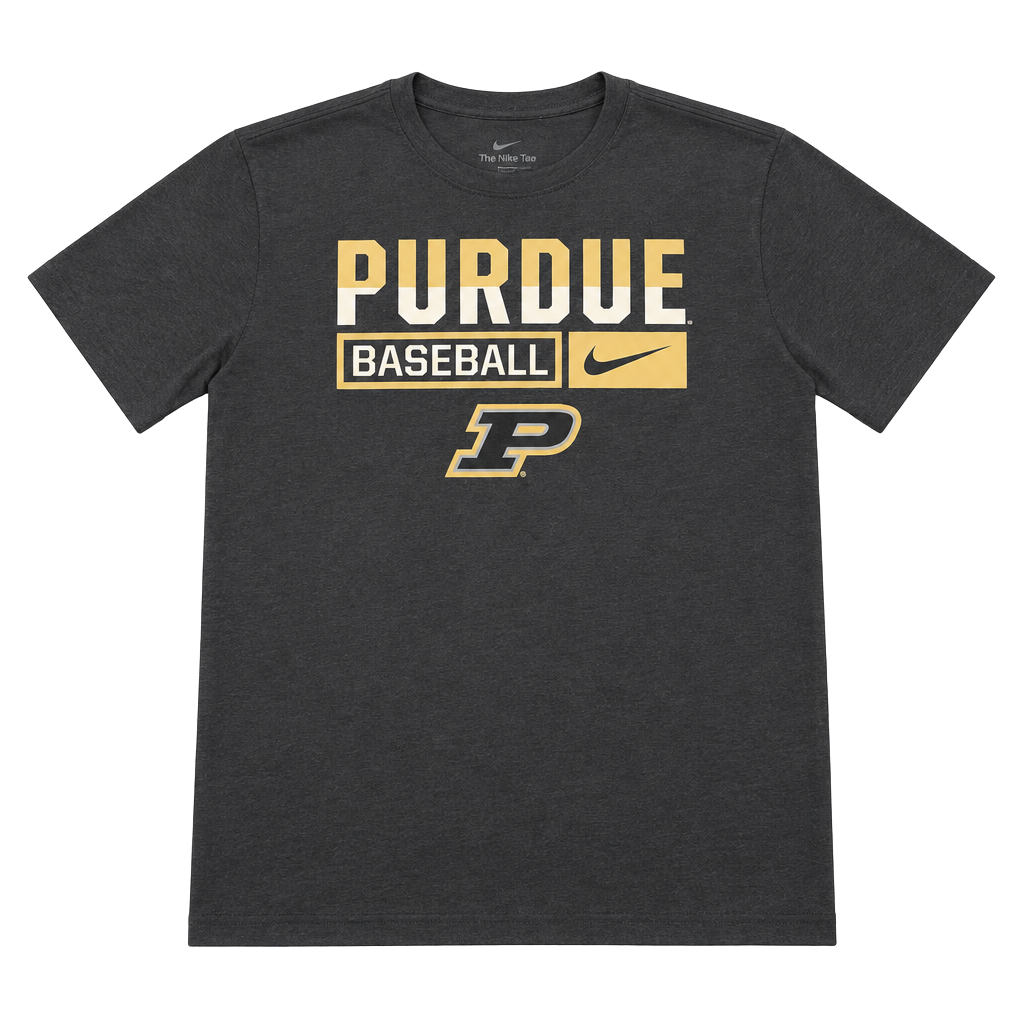 Nike Purdue Boilermakers Baseball Dri-FIT Black Gold T-Shirt Men’s Large 1