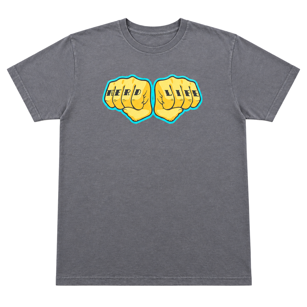 New Relic Nerd Life Fist T Shirt American Apparel Gray Tech Geek Size L 1
