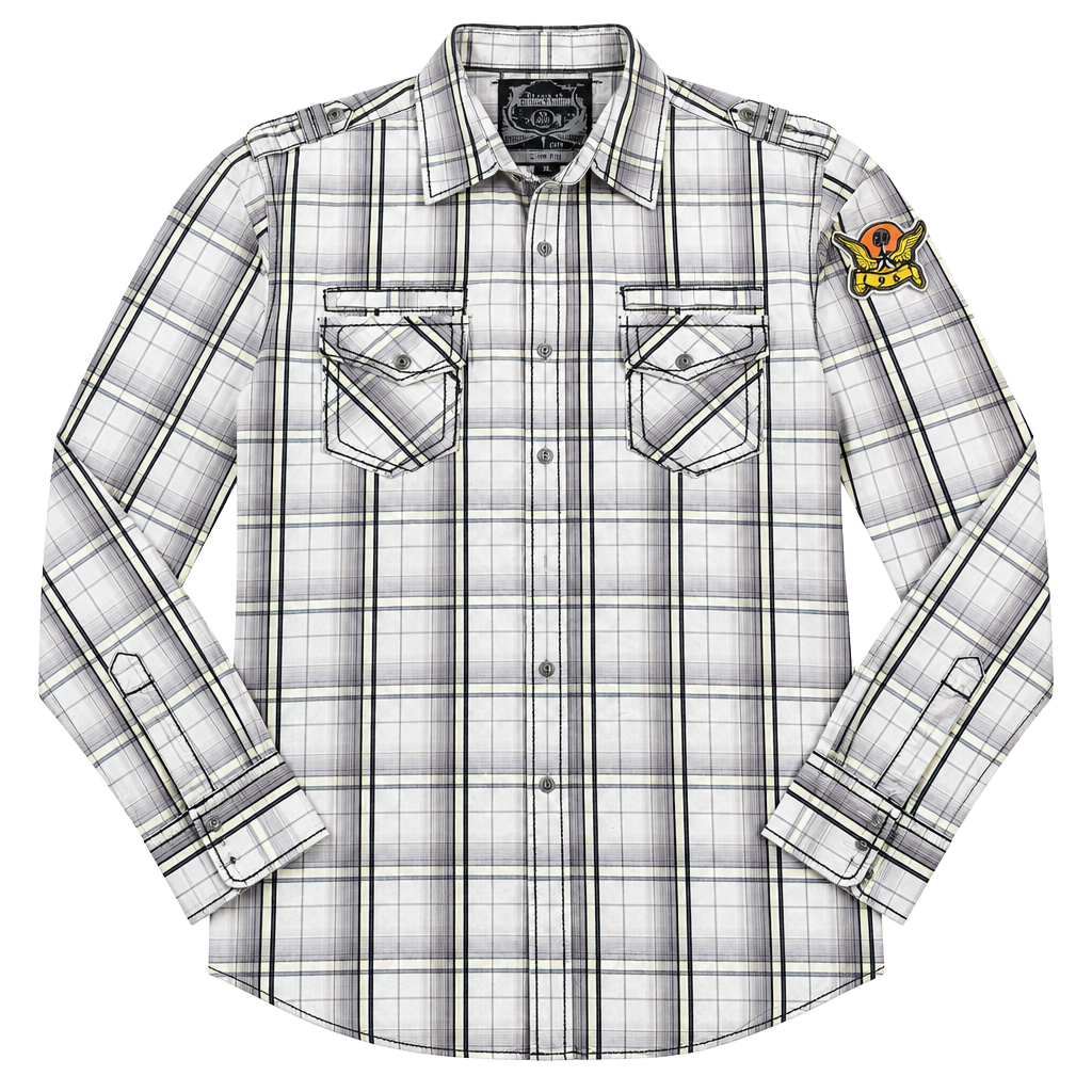 Buckle Black Label No 048 Men’s XL Plaid Western Shirt Embroidered Y2K 1
