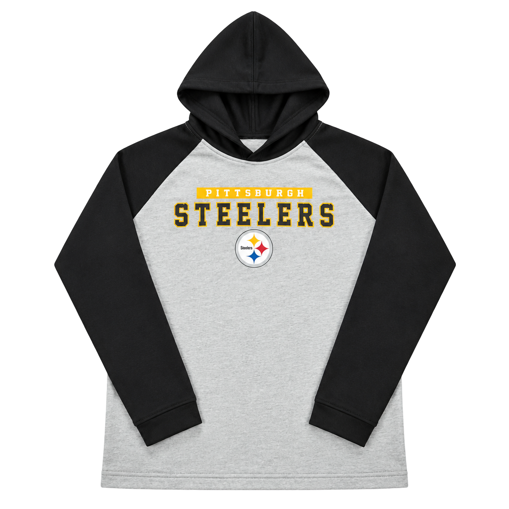 Pittsburgh Steelers NFL Black Gray Performance Hoodie Pullover Youth 1